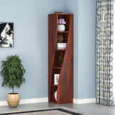 Essen Solid Sheesham Wood Spiral Bookshelf (4 Shelf, Natural Finish)